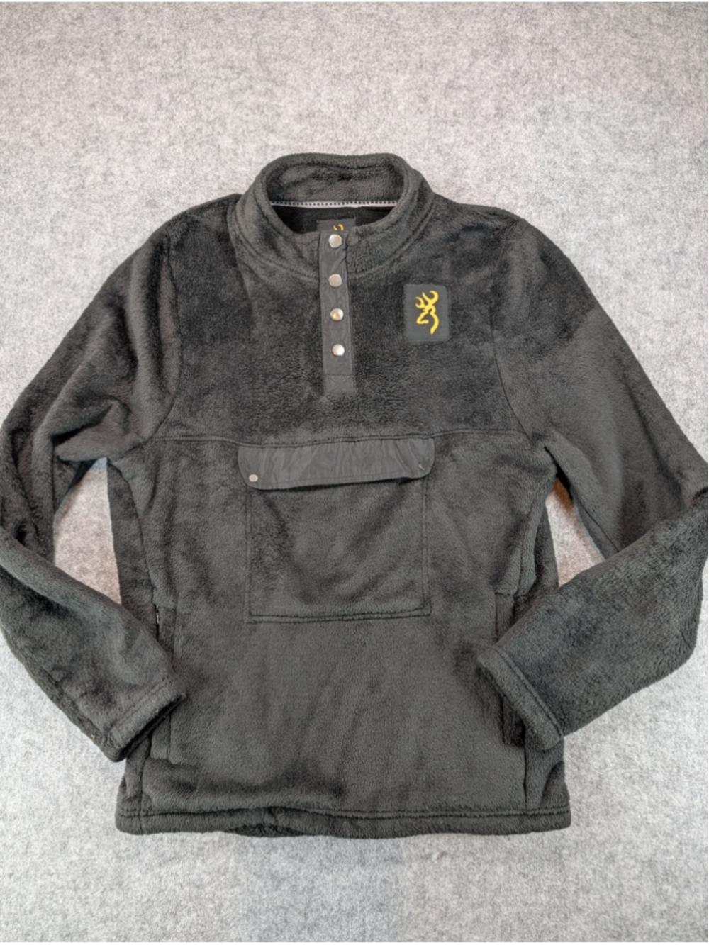 Browning Mens Gunnar High Loft Sherpa Fleece Quarter Snap Pullover Size Large
